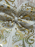 FOUR Colors - Large Gold Foil Swirl Cheer Bow