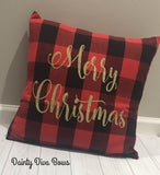 Buffalo Plaid Christmas Thrown Pillow Cover - 18x18
