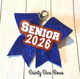 Senior 2026 Glitter Cheer Bow Keychains