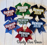 Senior 2026 Glitter Cheer Bow Keychains