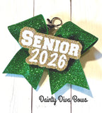 Senior 2026 Glitter Cheer Bow Keychains