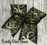 FOUR Colors - Large Gold Foil Swirl Cheer Bow