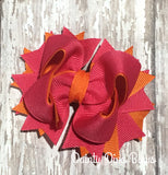Hot Pink and Orange Boutique Hair Bow