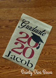 Graduation Burlap Garden Flag