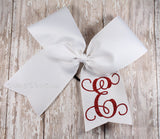 Glitter Monogram or Letter Cheer Bow