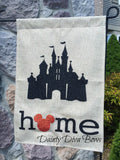 Disney Castle Burlap Garden Flag