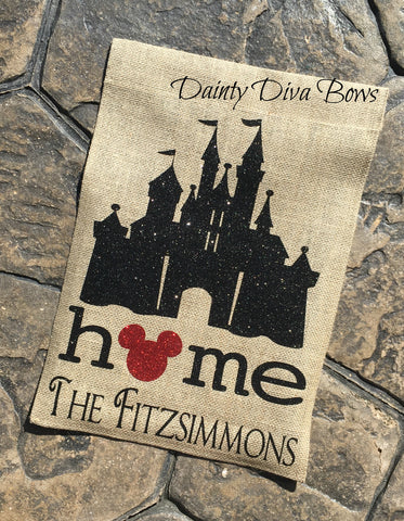 Personalized Disney Castle Garden Flag