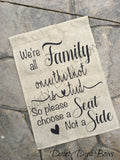 Wedding Choose A Seat Sign Burlap Flag