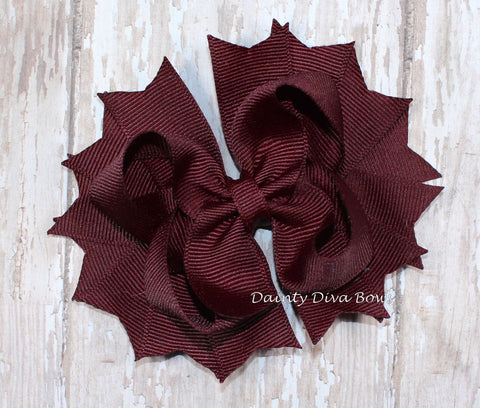 Classic Maroon/Burgundy Hair Bow