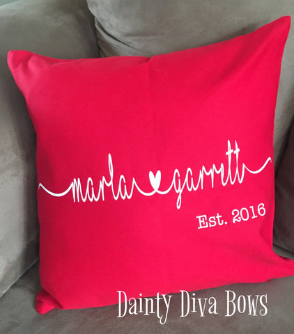 Custom Couples Throw Pillow Cover - 18x18