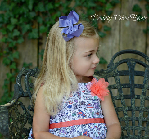 Solid Boutique Hair Bow - MEDIUM SIZE - 3.5 Inch Bow - 30 Colors