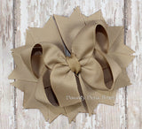Khaki Classic Hair Bow