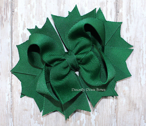 Classic Forest Green Hair Bow