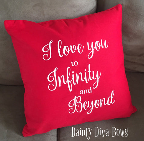 Love Infinity and Beyond Throw Pillow Cover - 18x18