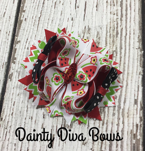 Watermelon Print Hair Bow