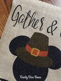 Disney Thanksgiving Burlap Garden Flag