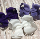SET OF THREE, 3 Inch Hair Bows - Purple Set