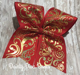 FOUR Colors - Large Gold Foil Swirl Cheer Bow