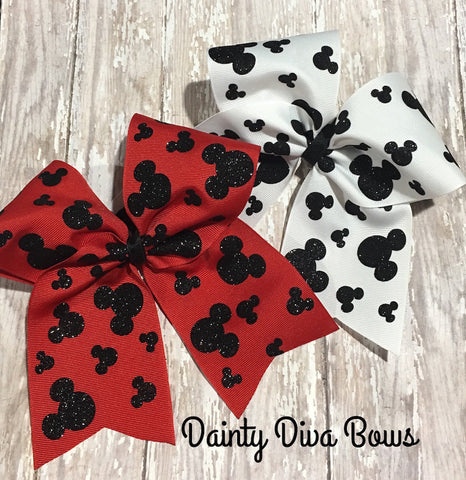 Disney Cheer Bow with Mickey Mouse Design