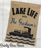 Lake Life Burlap Garden Flag