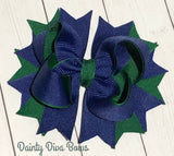 Back to School Hair Bows - Private School - Navy Bows - Khaki Bows