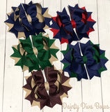 Back to School Hair Bows - Private School - Navy Bows - Khaki Bows