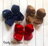 SET - Back to School Classic Bow Set - Three Bows - Navy, Red and Khaki