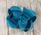 Solid Boutique Hair Bow - LARGE SIZE - 4 Inch Bow - 30 Colors