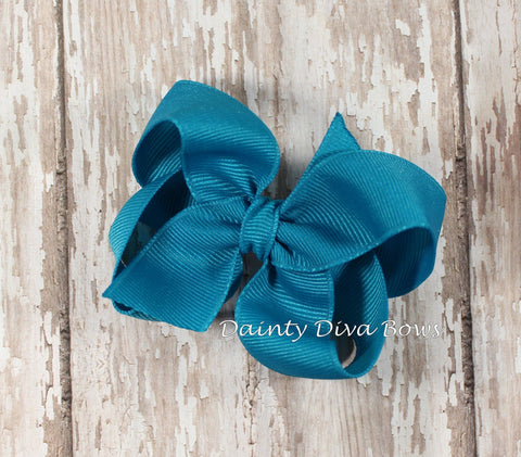 Solid Boutique Hair Bow - SMALL Size - 3 Inches - 30 Colors