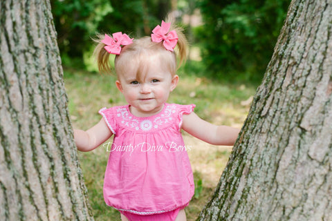 SINGLE Small Pinwheel Hair Bow - 30 Colors