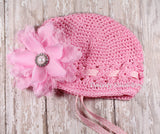 Pink Crochet Hat for New Baby